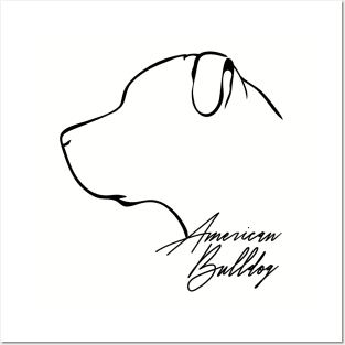 Proud American Bulldog profile dog lover Posters and Art